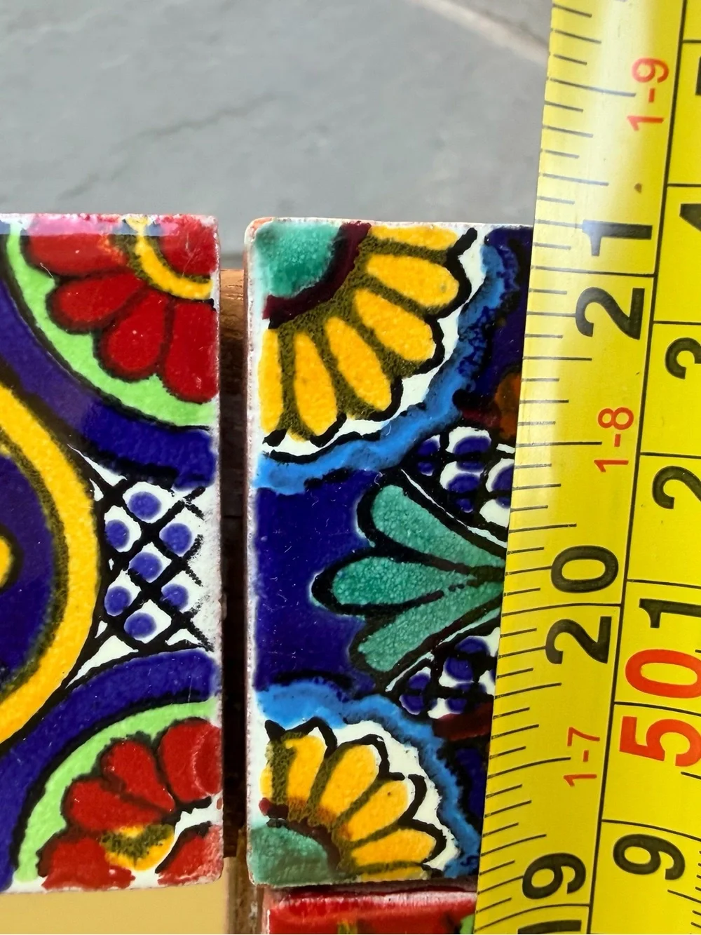 Mexican hand-painted mosaic Talavera tile mirror